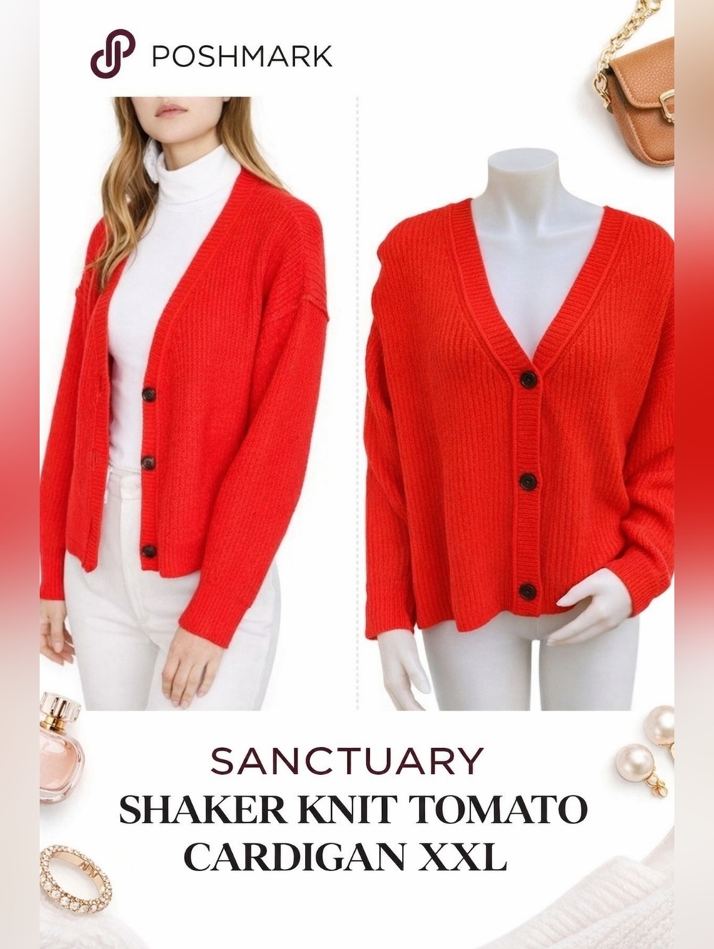 Sanctuary Shaker Knit Tomato Cardigan XXL